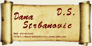 Dana Štrbanović vizit kartica